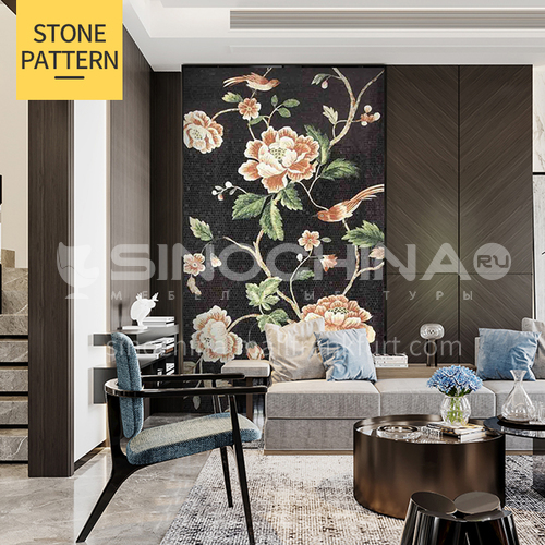 Natural marble classical style handmade mural mosaic M-19